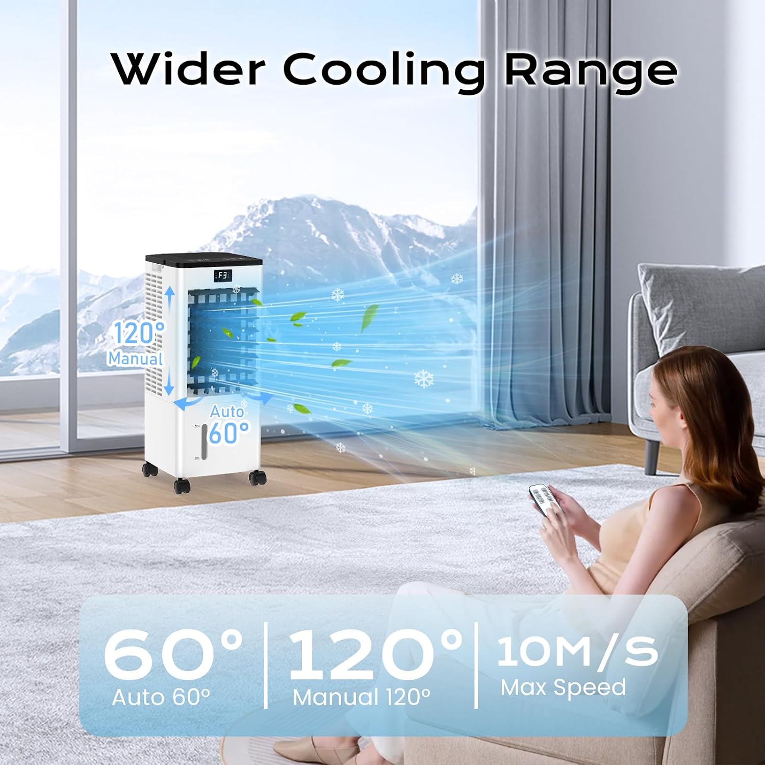 Raffreddatore d'Aria 4 in 1 Senza Tubo — Silenzioso, 60W con Telecomando