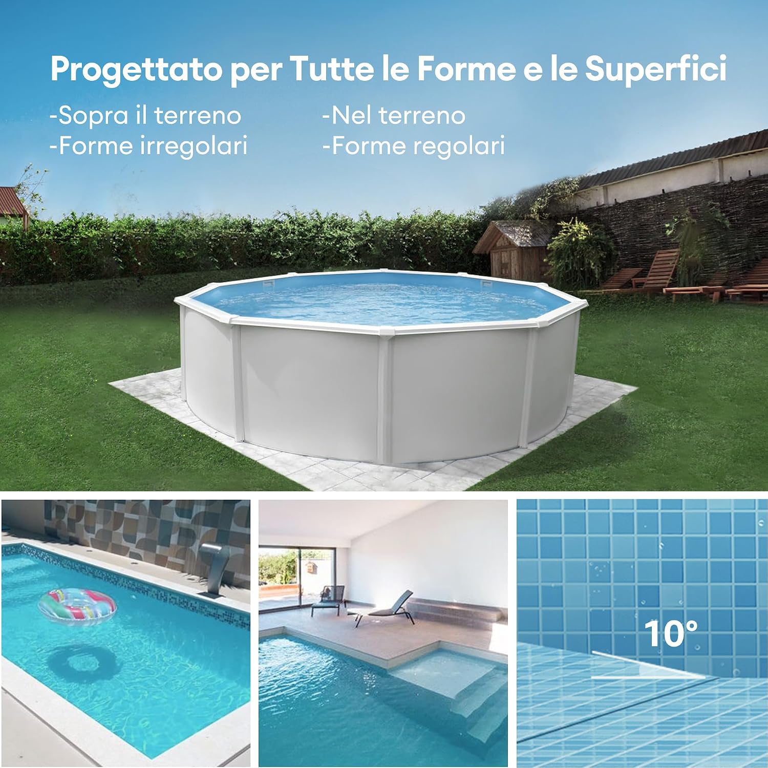 Ultenic Pooleco P10S – Robot Piscina Senza Fili con App e Controllo Remoto