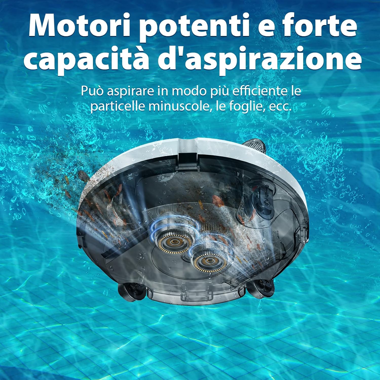 Redkey S100 Robot Pulitore per Piscina Cordless — 200 Minuti di Autonomia, Parcheggio Automatico