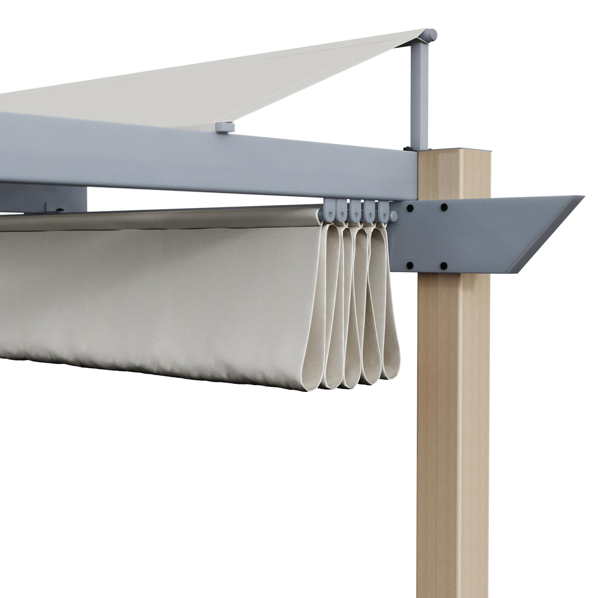 Pergola Autoportante in Alluminio Effetto Legno Omega Naterial 3x4m