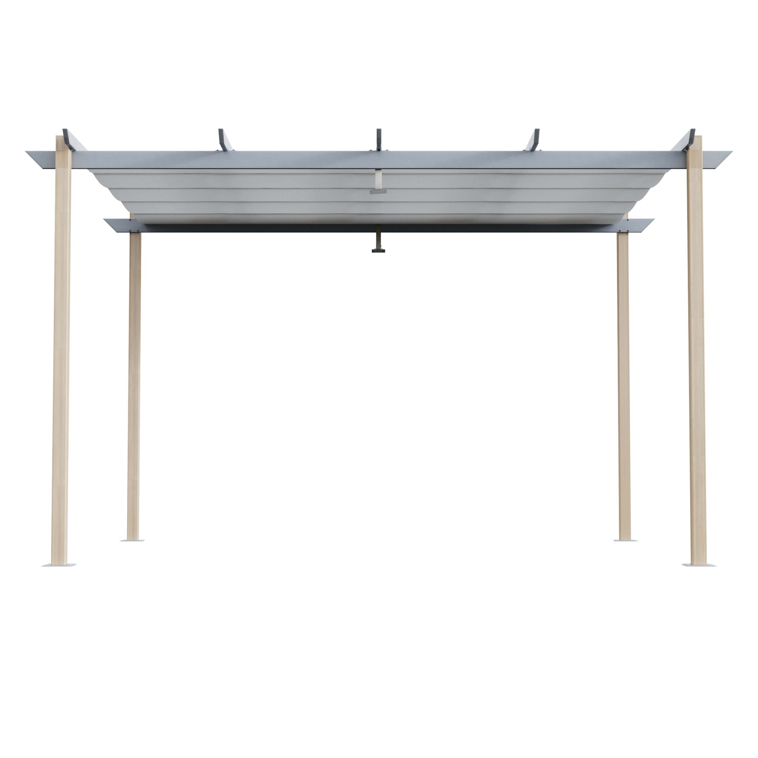 Pergola Autoportante in Alluminio Effetto Legno Omega Naterial 3x4m