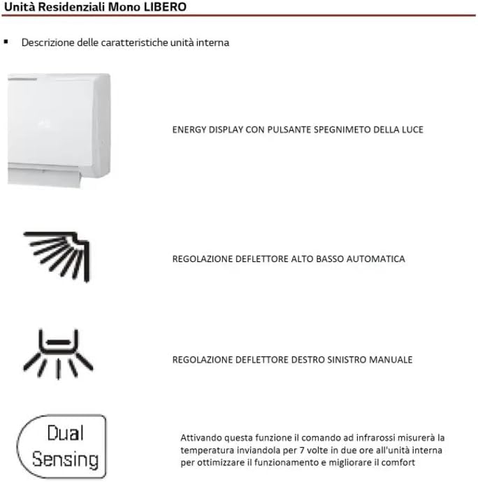 Climatizzatore Mono Split LG Libero 9000 BTU Inverter R32 Classe A++