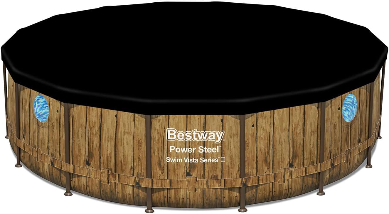 Piscina fuori terra Bestway Power Steel Swim Vista 488x122 cm effetto legno