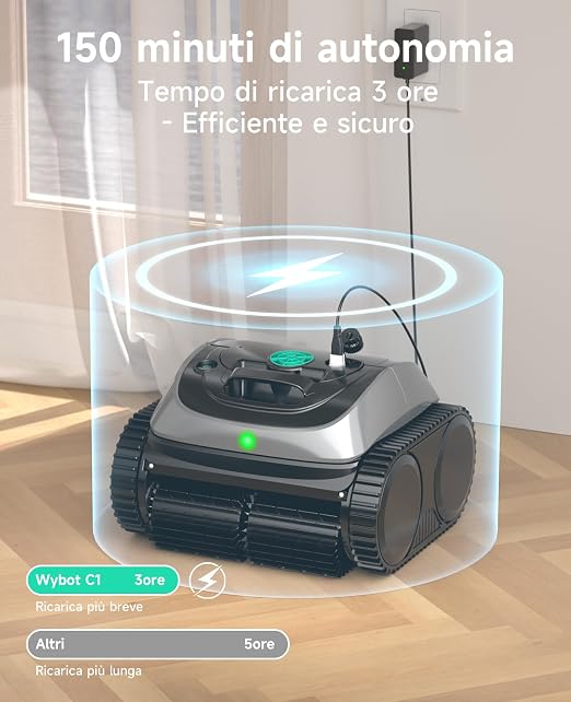 WYBOT C1 – Robot Piscina Senza Fili (Fondo + Pareti)