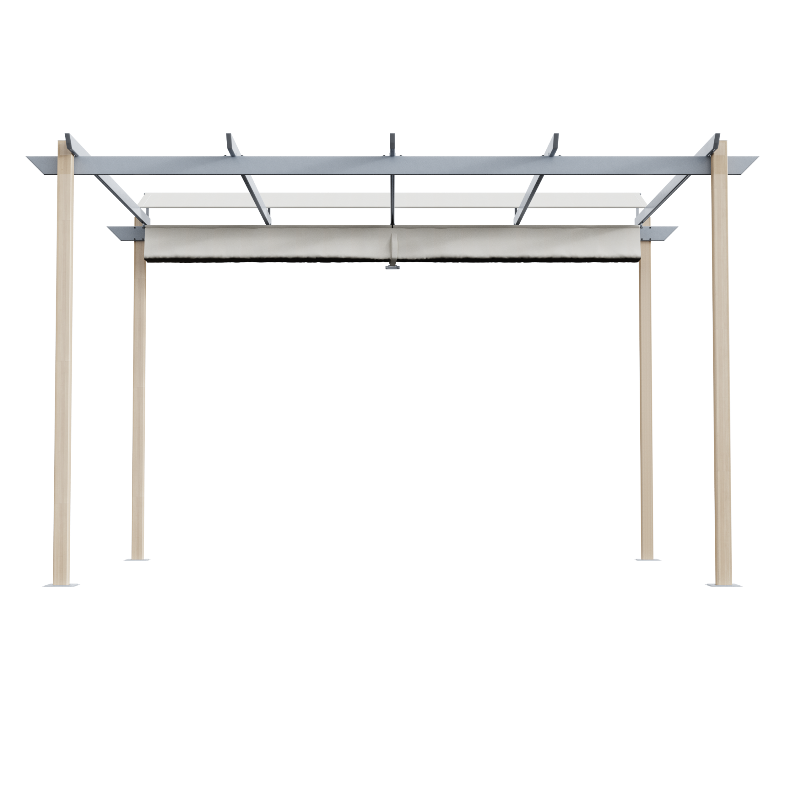 Pergola Autoportante in Alluminio Effetto Legno Omega Naterial 3x4m