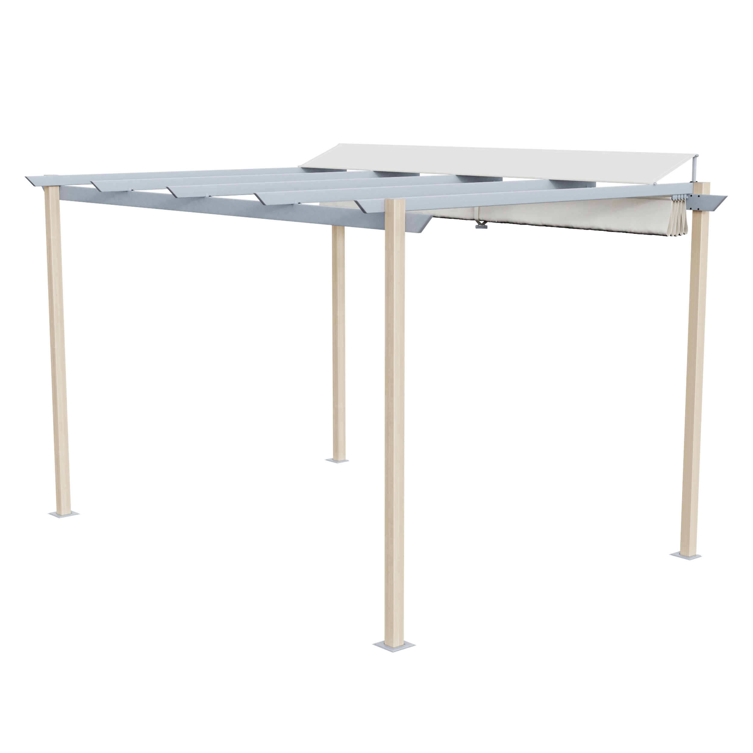Pergola Autoportante in Alluminio Effetto Legno Omega Naterial 3x4m