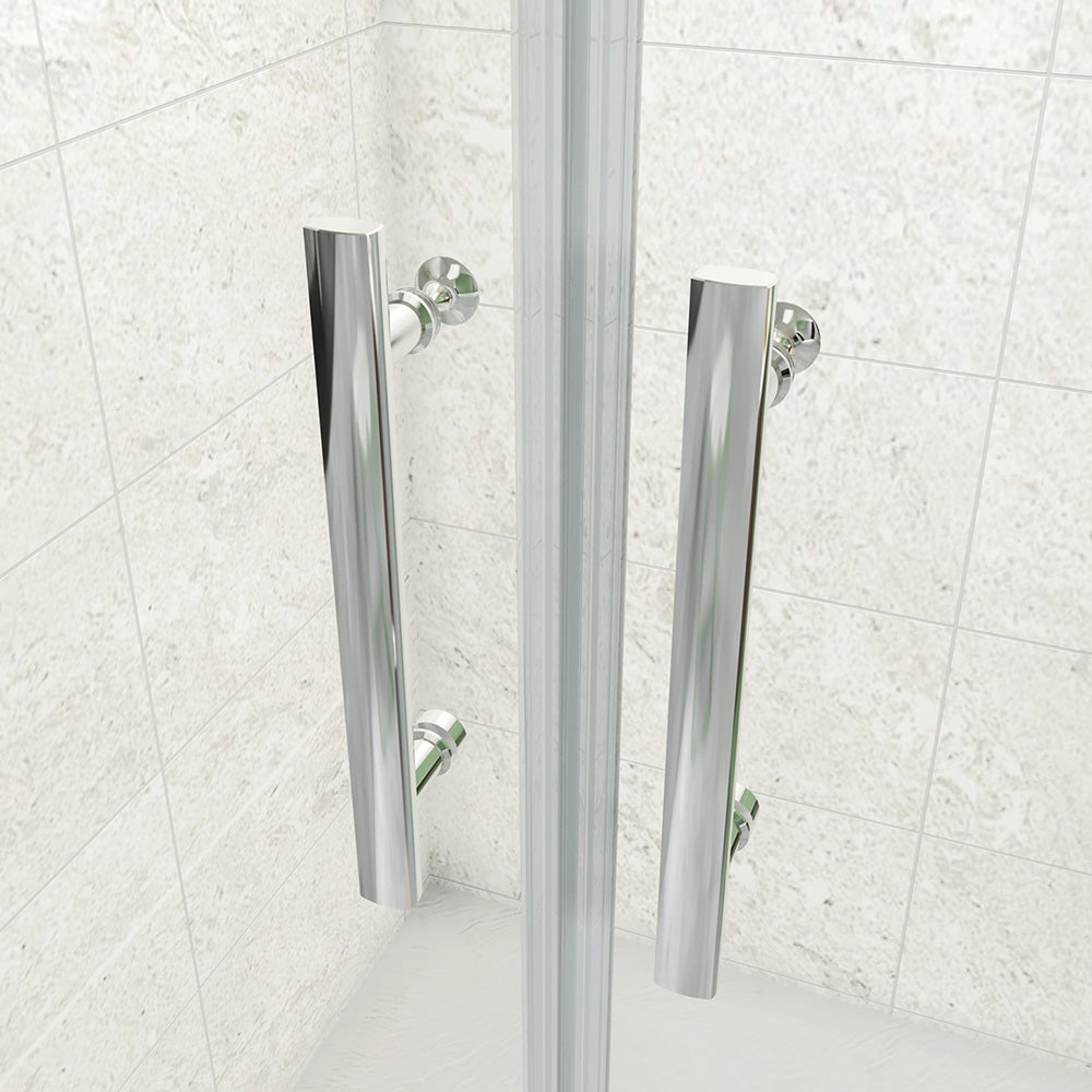 Box Doccia Angolare 100x70 cm con Porta Saloon - Vetro Temperato 6 mm Anticalcare, Cromo Lucido